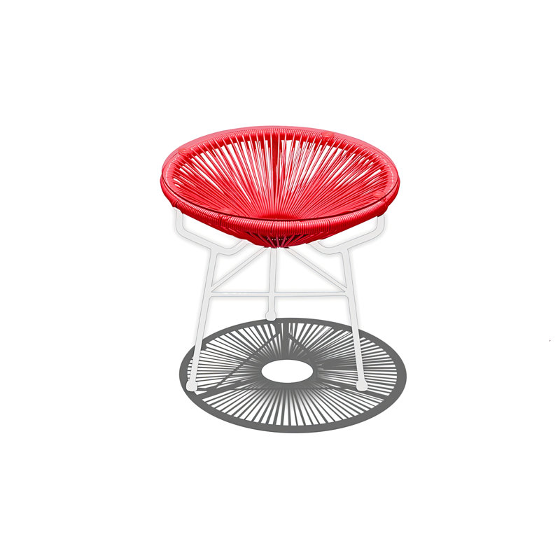 Acapulco Outdoor Round Side Table, Black, Candy Apple