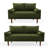 Mirei Velvet Square Arm Living Room Set-89205502