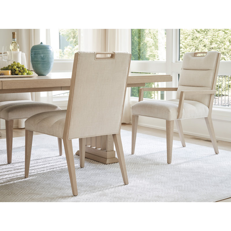 Sunset Key Aiden Upholstered Back Side Chair, Ivory Polyester Blend