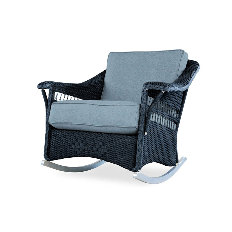 Nantucket Outdoor Rocker Chair, Demo Oatmeal, Ebony