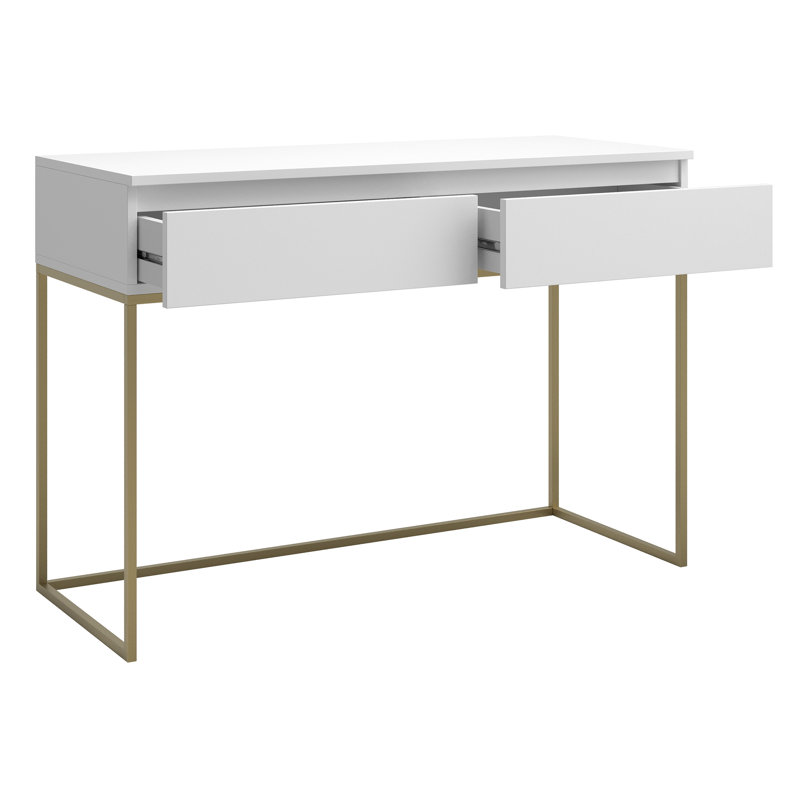 Abrah 120cm Console Table, White/Gold