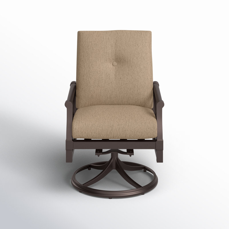 Andover Outdoor Rocker Chair, Canvas Heather Beige Sunbrella® Canvas, Chestnut Brown