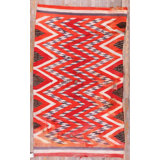 Exciting Geometric Chevron Pattern Antique Native American Navajo Rug