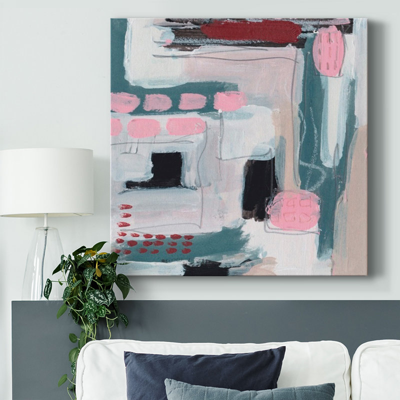 «Pink Fantasia IV», toile tendue avec châssis de qualité supérieure - prête à être accrochée, H 32 po x l 32 po