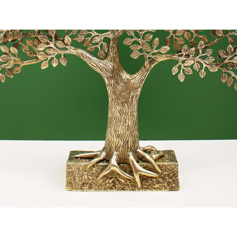 Sculpture 19 po arbre de vie en laiton fait à la main avec support
