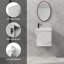 Meuble-lavabo mural en bois blanc de 20 po avec lavabo en céramique et armoire de rangement