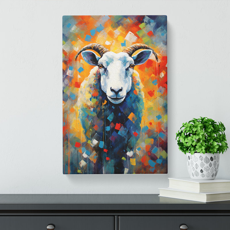 Sheep Abstract - Wrapped Canvas, 60cm H x 40cm W x 3cm D