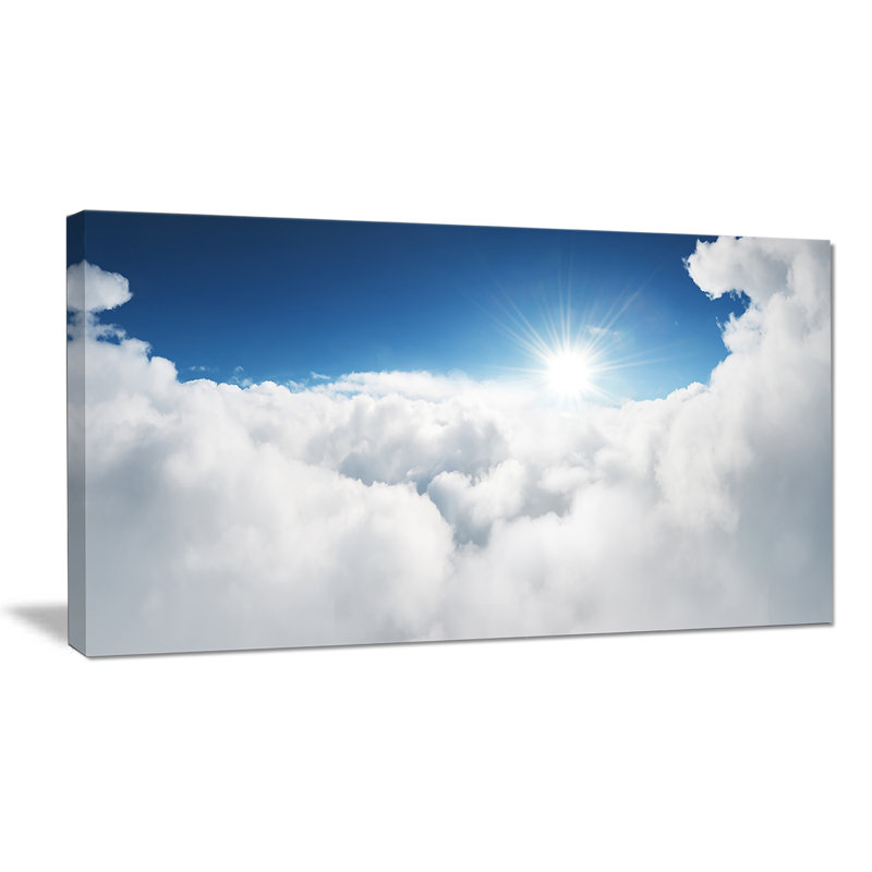 «Blue Sky and Sun over Clouds», reproduction de photo sur toile tendue, H 16 po x l 32 po x P 1 po