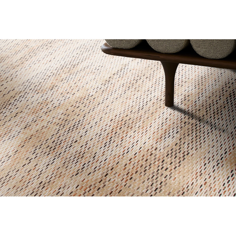 Tapis luxueux en laine, 7,9 x 11,2 pieds | 100% laine naturelle, 10,0 oz / pied carré | Tissé à la machine avec une base en coton / jute durable | Élégantes couleurs beige et chameau | Facile à nettoyer, résistant aux taches, parfait pour le salon et la chambre à coucher