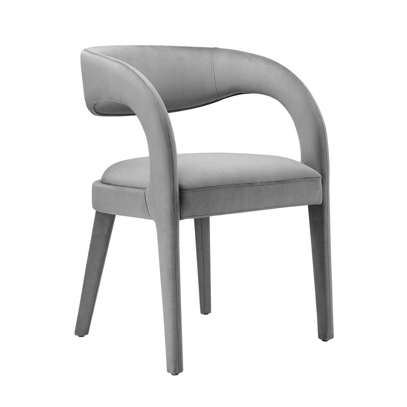 Pinnacle Performance Velvet Dining Chair Set Of Two In Brown, Velvet Grey
