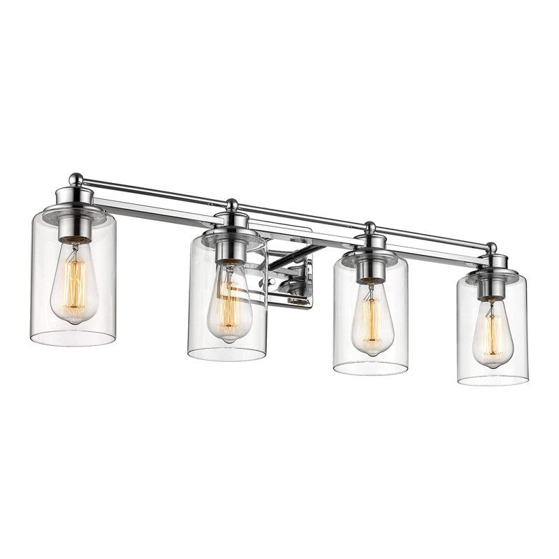Éclairage de salle de bain 4 lumières à intensité variable Stilesville, Chrome