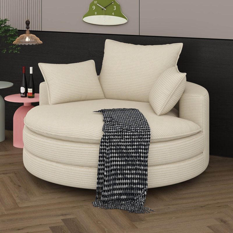 Fauteuil demi-tonneau Boneless, Beige