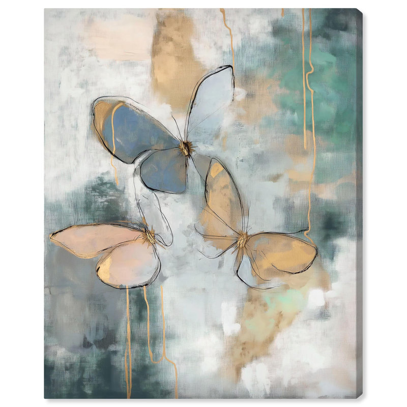 «Butterflies Dream II Canvas Moody Abstracts» par Art Remedy, Toile tendue, H 20 po x l 16 po