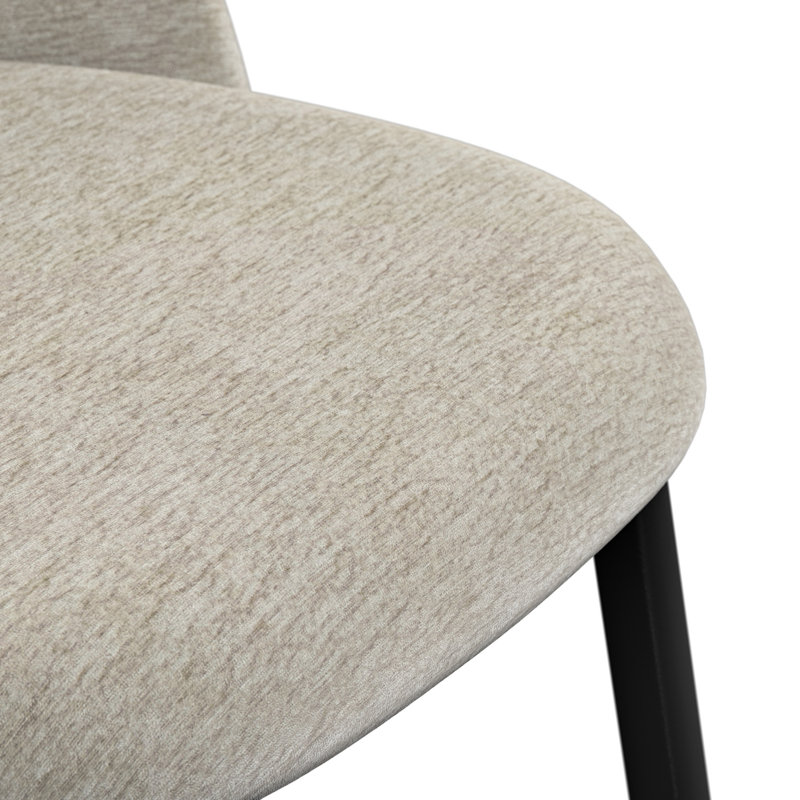 Velvet Upholstered Side Chair, Beige