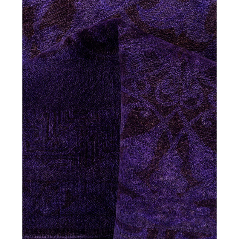 Overdyed One-of-a-Kind 4' 3" X 12' 1" Hand Knotted Area Rug