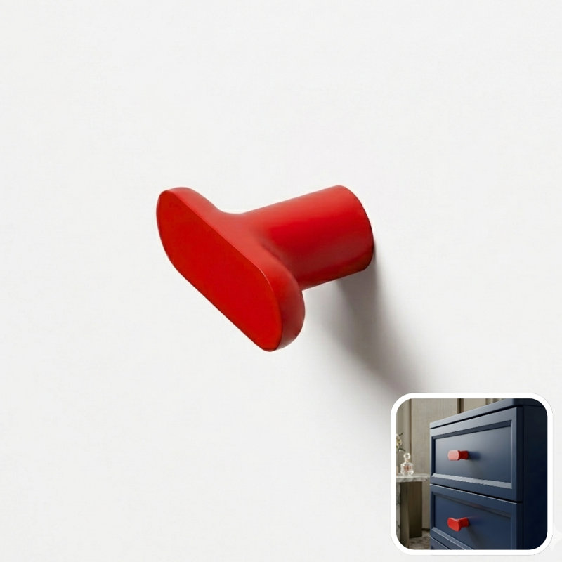 1.75" Oval Knob, Rose (Red)