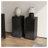 Wood-Look Square-Column MGO End Table,  H33.75",Wood-Like Distressed Finish, Mix With Different Heights, Indoor Outdoor Use,Black Color-1744946026-1744946031