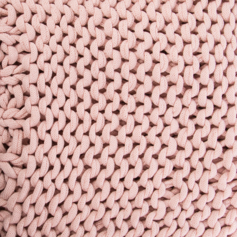 Chunky Knit Throw Blanket, Pink