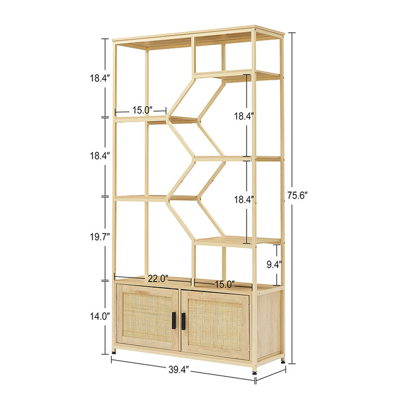 Bibliothèque avec étagère de rangement 7 niveaux