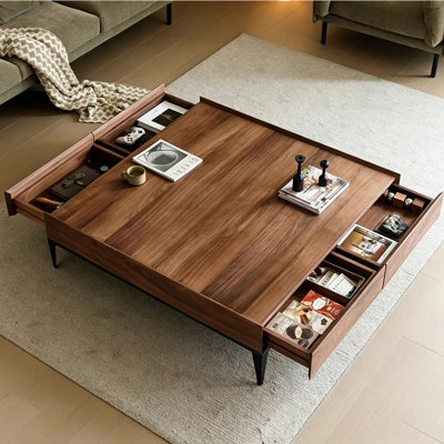Nordic-style wood coffee table