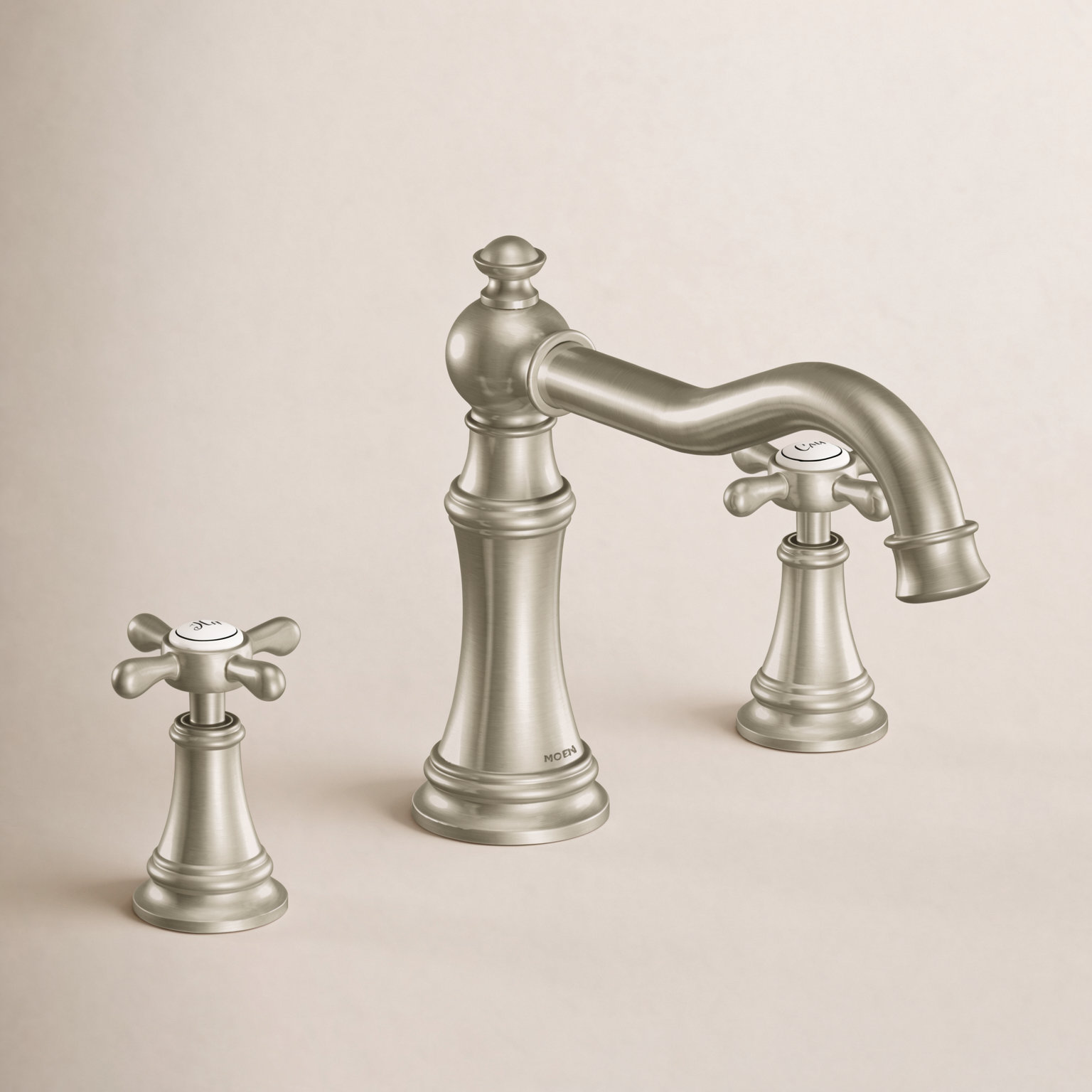 Weymouth Deck-Mounted Roman Tub Faucet Trim, Brushed Nickel