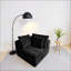Élégant fauteuil inclinable en cuir noir avec appui-tête réglable et charge USB intégrée, pour une détente moderne.-1765182295