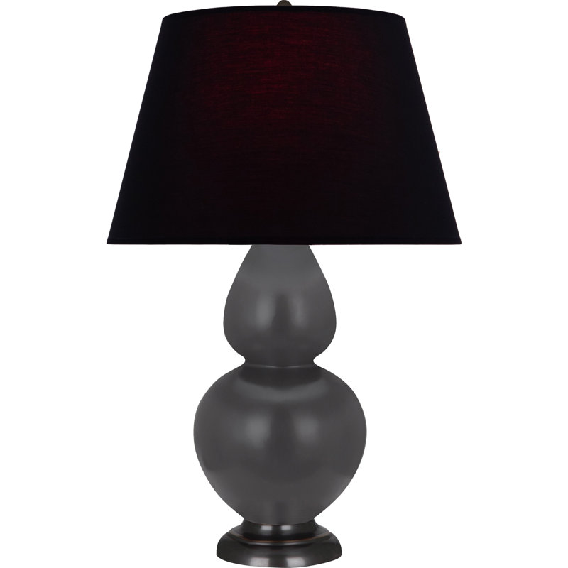 Double Gourd Table Lamp, Navy/Gray, Navy/Antique Silver