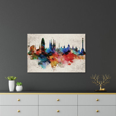 «Barcelona», reproduction abstraite sur verre acrylique