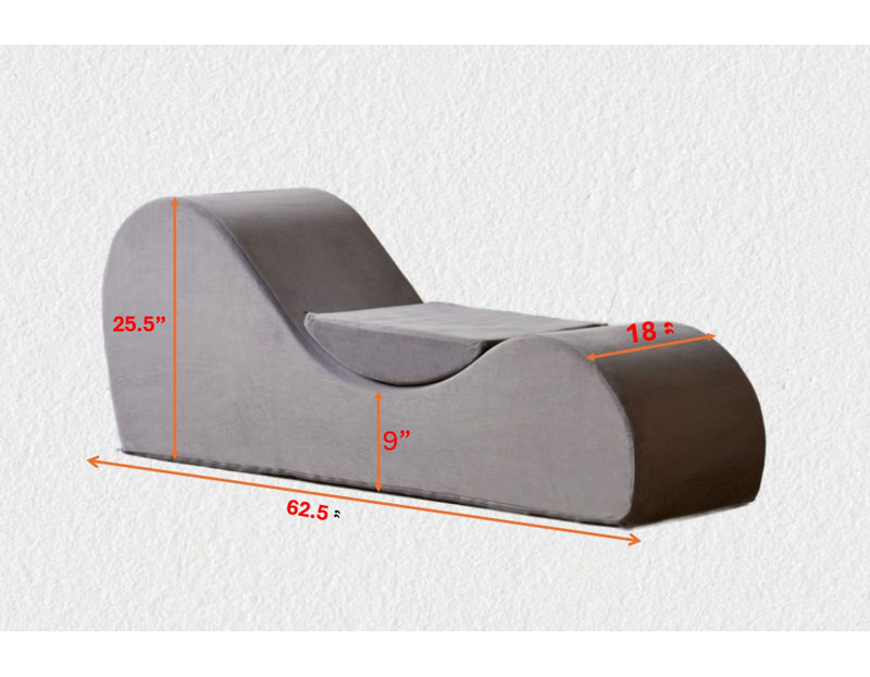 Chaise longue de détente Solace, conception ergonomique avec noyau en mousse haute densité à la fois doux et ferme, housse amovible lavable à la machine, gris