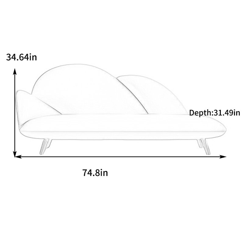 Chaise longue rembourrée Minimalist, Accoudoir à droite (vu de face), Brun