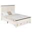 Base de lit plateforme grand en bois avec tête de lit 52 po, grands tiroirs de rangement, crème Farmhouse-9616874-9616788