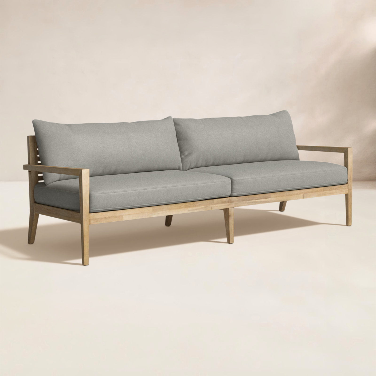 94" Acacia Patio Sofa, Royal Taupe, Teak