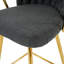 Chaise de bar moderne et moderne avec tabourets hauts et pattes plaquées or pour salle à manger en lin gris foncé