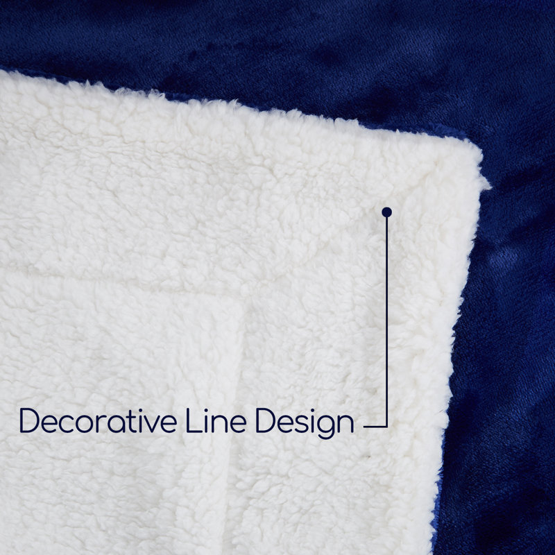 Couverture polaire en sherpa Sherpa0120210309, Simple, Bleu marine