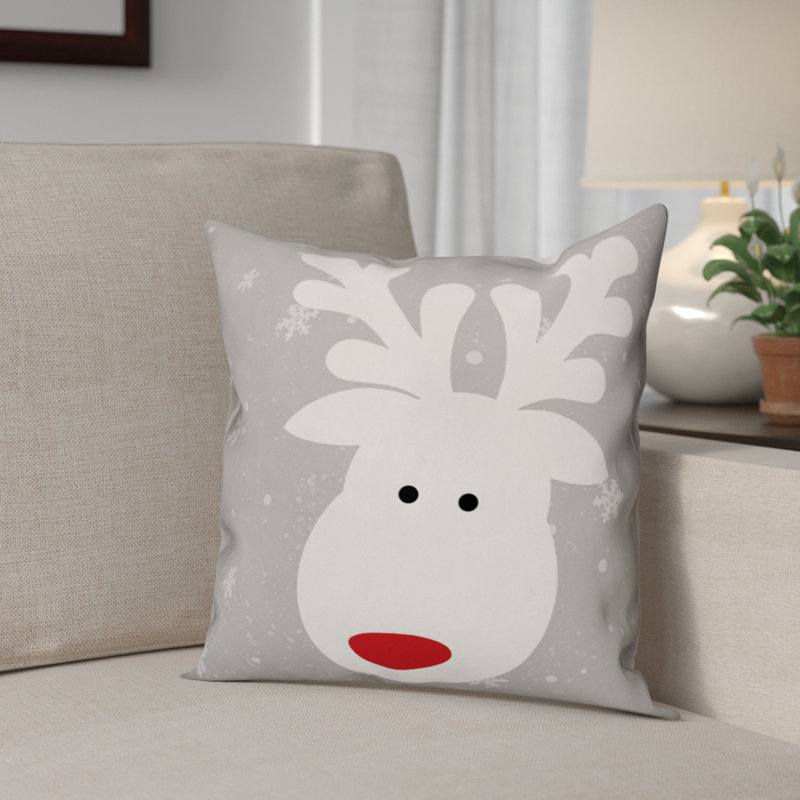 Reindeer Reversible Throw Pillow, Throw Pillow