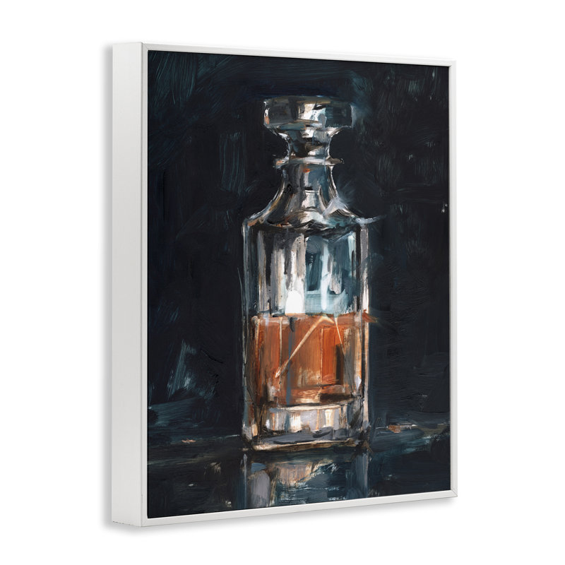 Bar Bar Whiskey Decanter Art par Ethan Harper, Estampe numérique encadrée blanc bord de mer, H 20 po x l 16 po