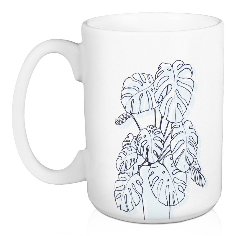 Tasse à dessin Blush Monstera, Bleu