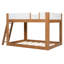 Lit superposé bas avec échelle réversible, lit superposé convertible en bois massif avec garde-corps de sécurité pour plafonds bas-133661432-133661435