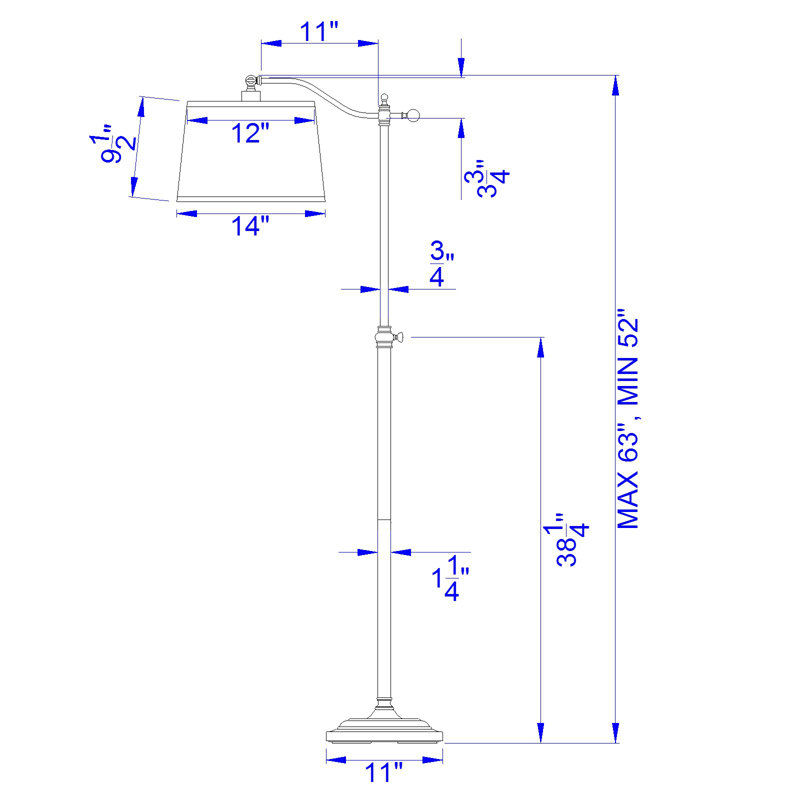 Gwendolyn 62.5'' Task Floor Lamp, Dark Bronze
