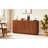63" Walnut Sideboard With Central Shelf Compartments, Suitable For Hallway, Vacuum - Formed Textured Veneer, Water Surface, Scratch-1388236008