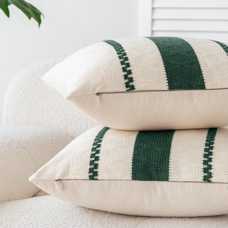 Housse de coussin Barossa, Vert foncé, Rectangle H 12 po x l 20 po