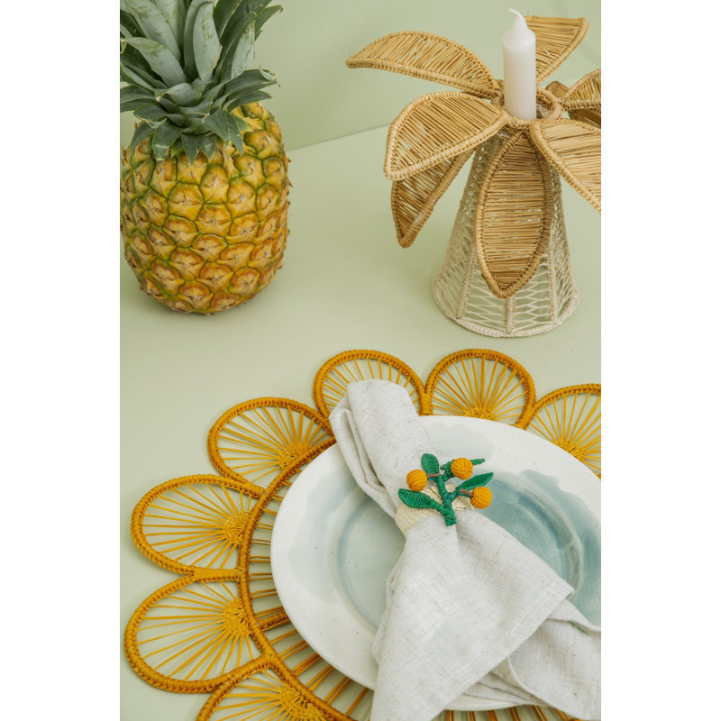 Palm Tree Candle Holder - Small, Dark Natural