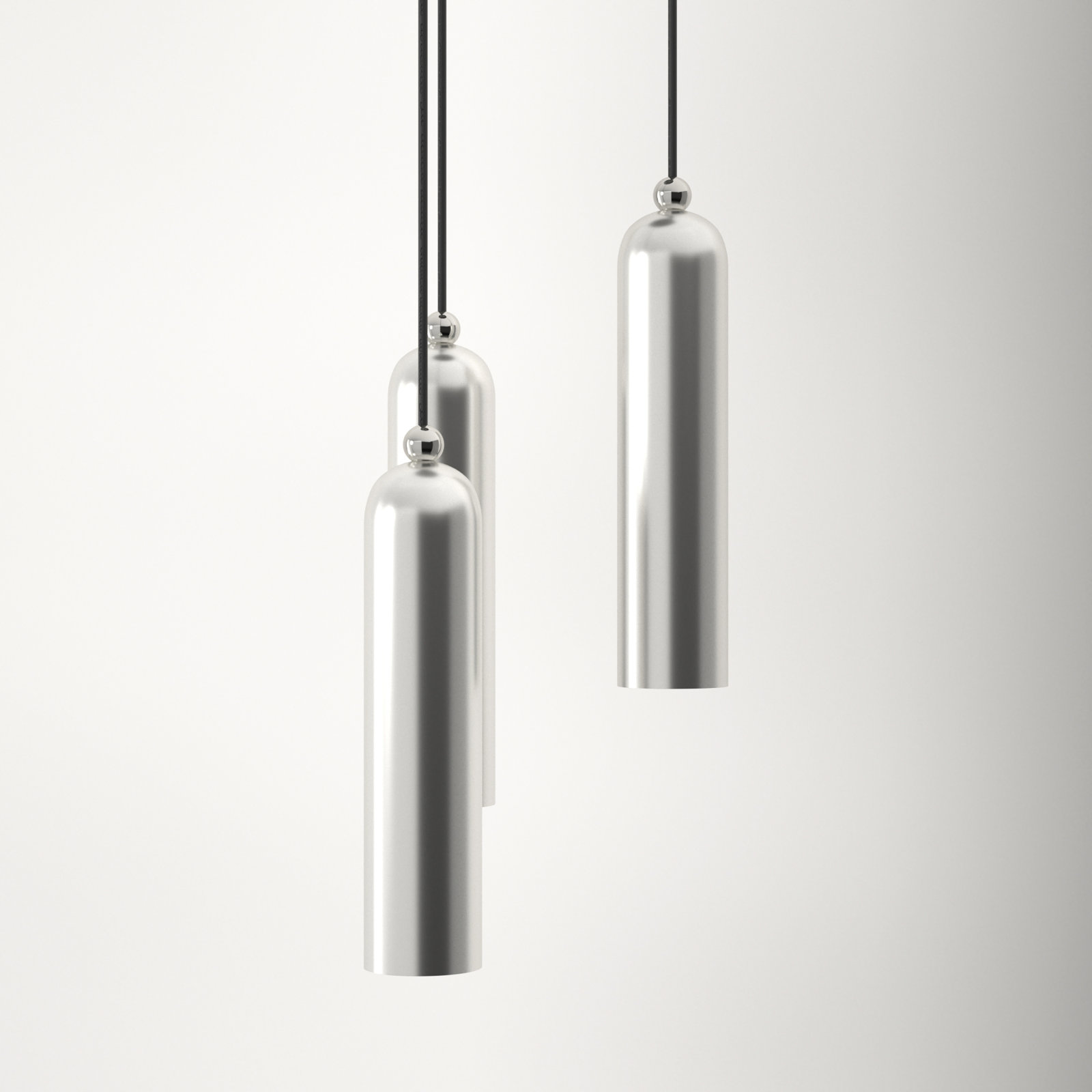 Halle 3 Light Metal Dimmable Pendant, Brushed Nickel