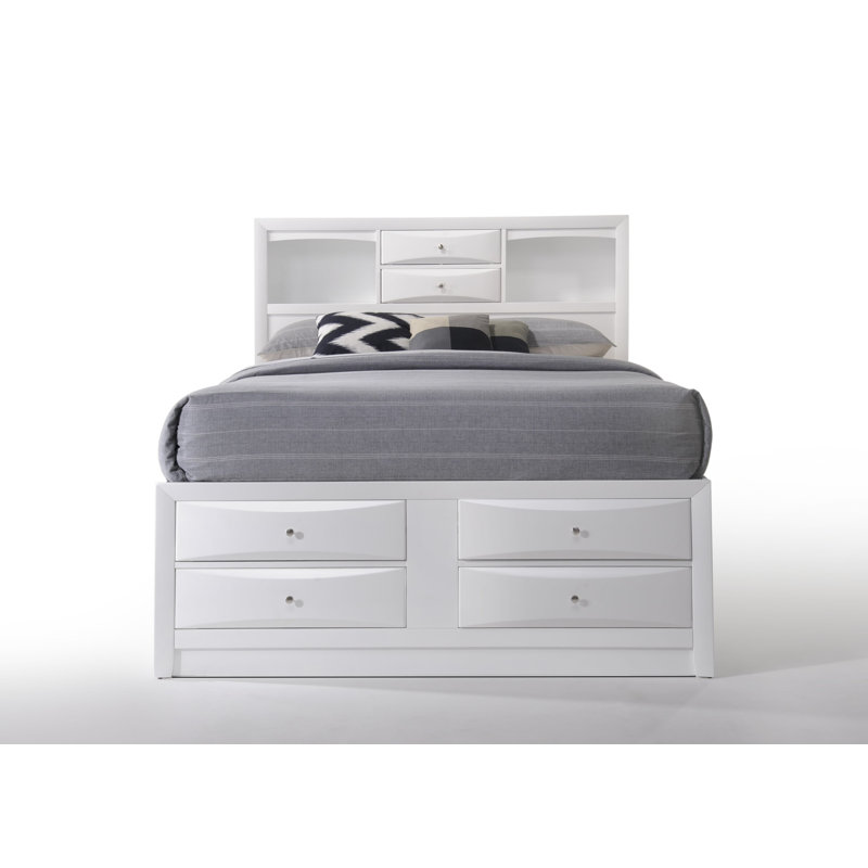 Grand lit avec rangement blanc Ireland, Blanc
