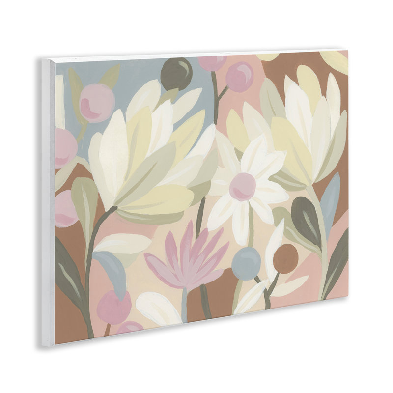 "Pastel Modern Flowers", art mural sur bois par June Erica Vess