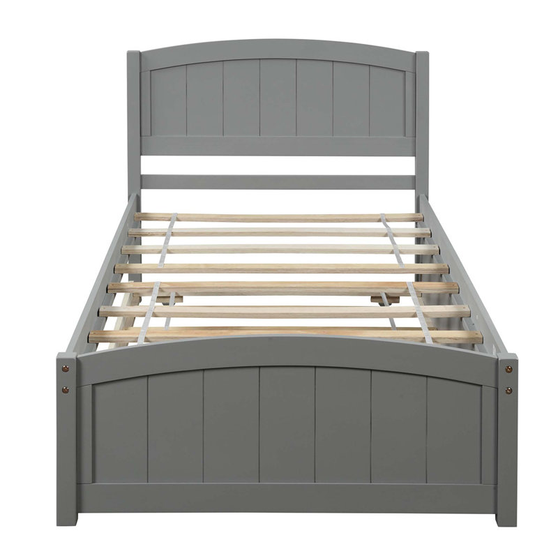 Platform Bed With Trundle, Grey