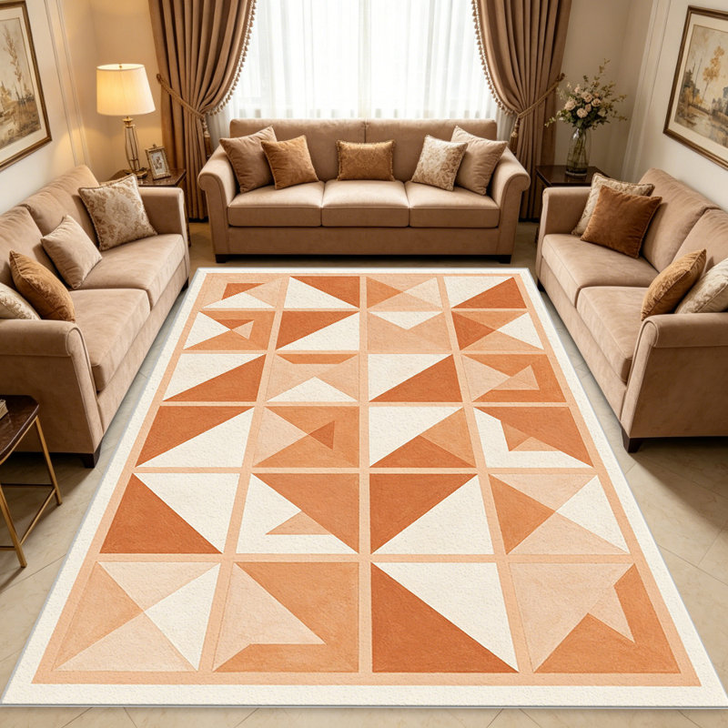 Burgundy Dusty Rose Geometric carpet-easy to clean, machine-washable, soft and comfortable; suitable for door mats, kitchens, living rooms, bedrooms, corridors, and laundry areas. Easy to clean, durable carpet for home decoration.