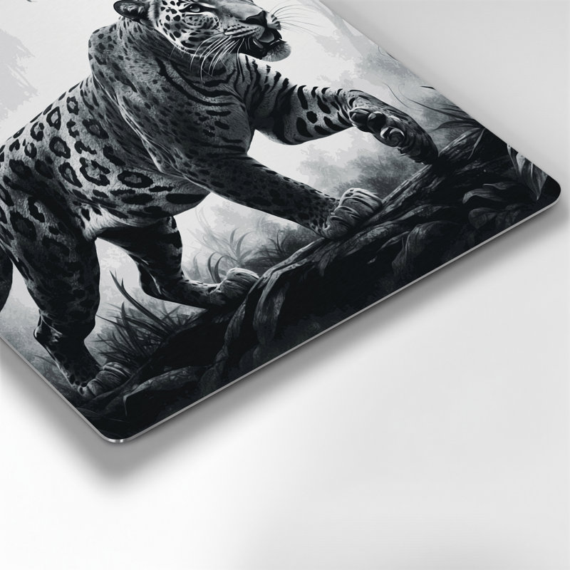 Art mural en métal noir Wildlife Jaguar, H 12 po x l 12 po
