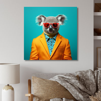 In Suit Koala II - Koala Animal Metal Wall Art