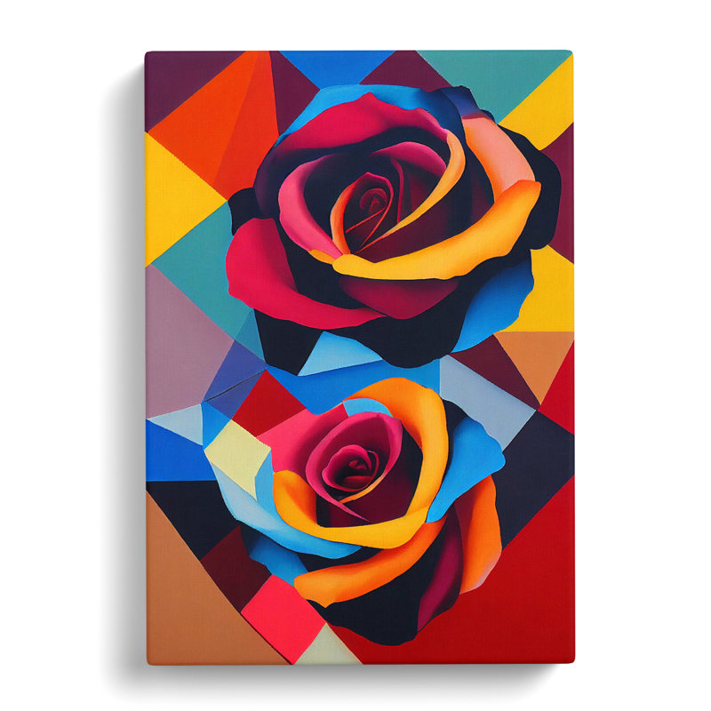 Apollonios Rose Painting Patchwork Vol.2 - Wrapped Canvas, 50cm H x 35cm W